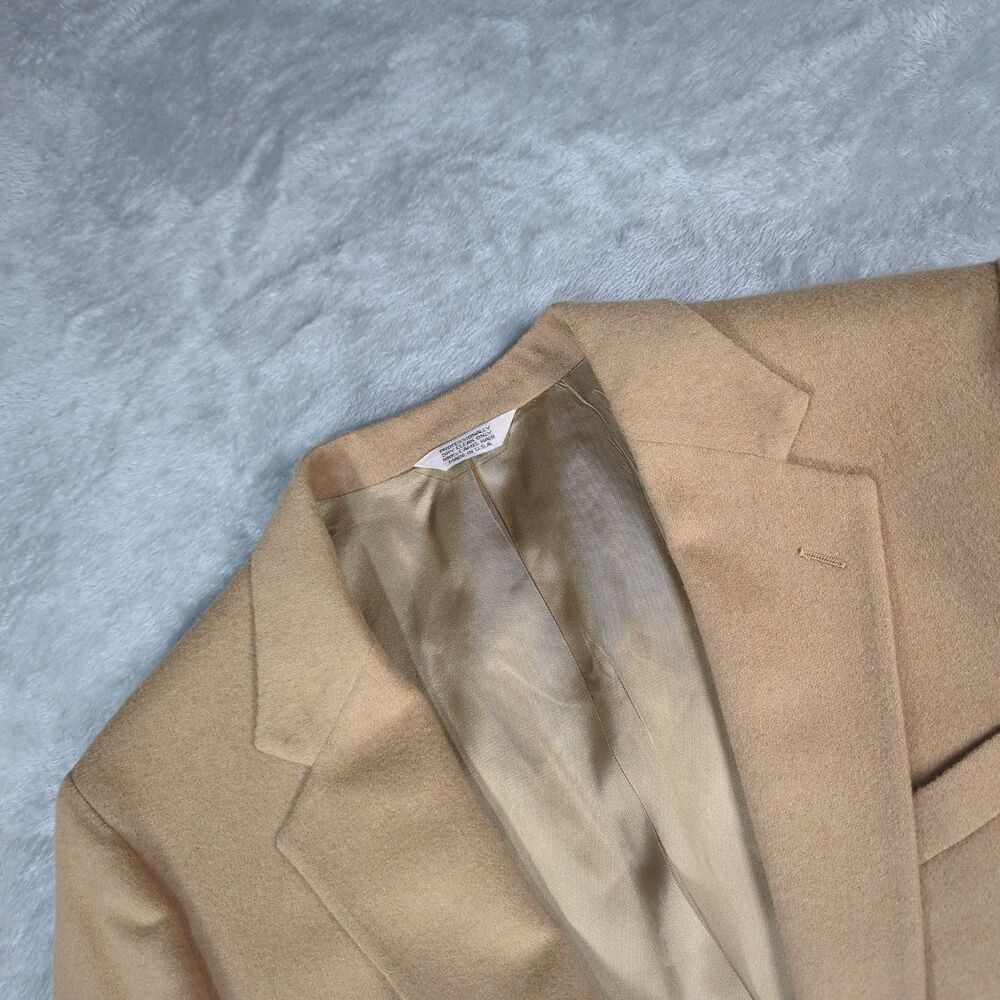 Vintage Neil Martin Mens 42R Camel Hair Blazer Jacket USA Made Tan Sport Coat 42